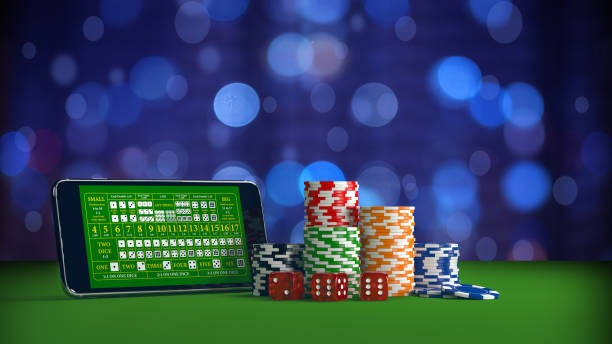 Live dealer studio with croupier managing table game visible on phone screen